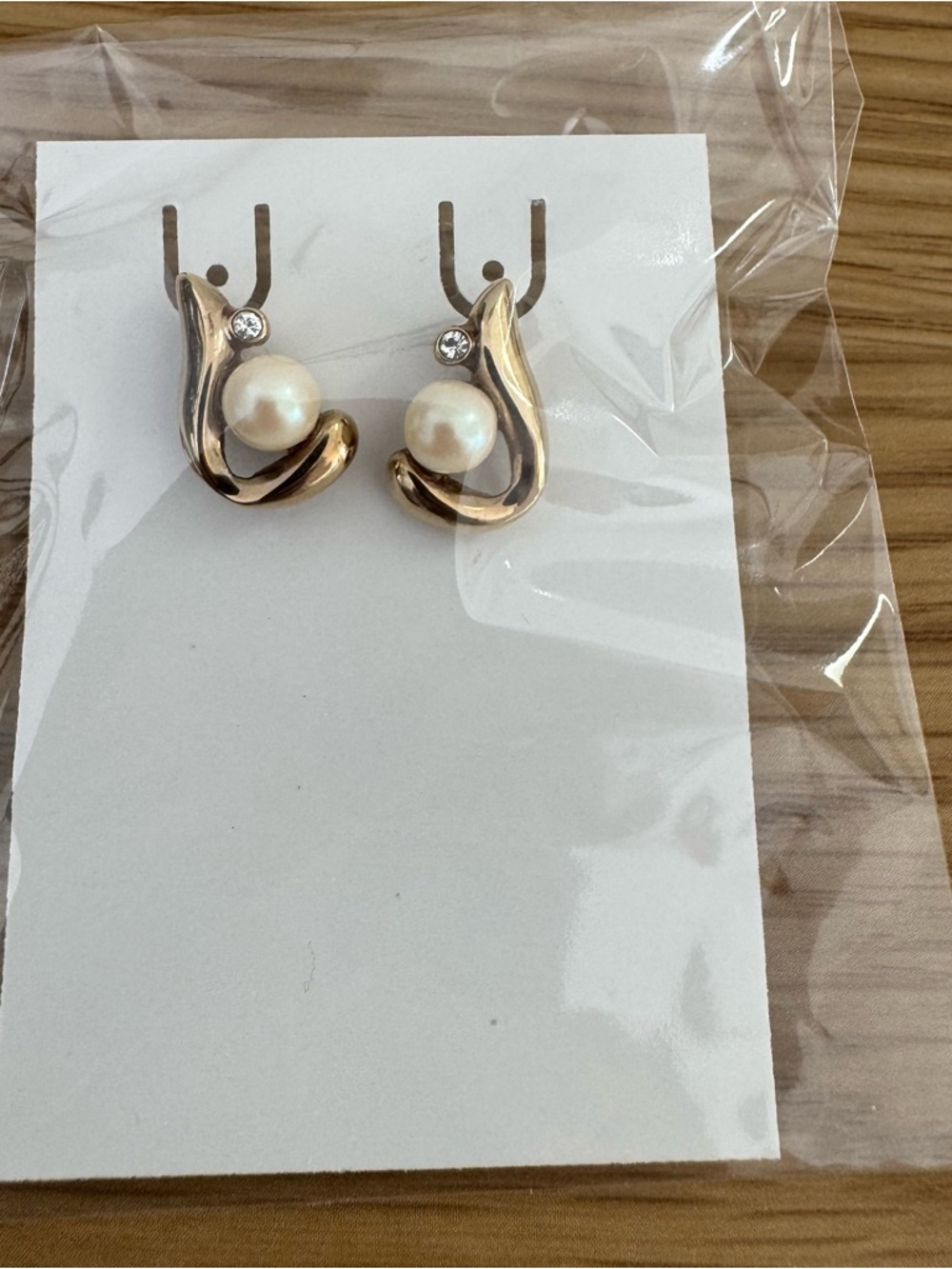 Gold Pearl Accent Stud Earrings - Unbranded